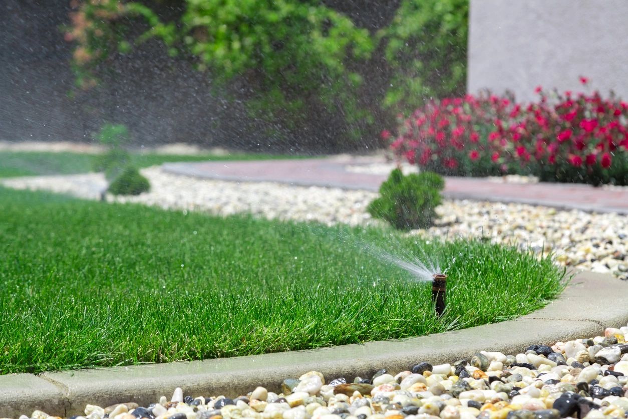 Sprinkler watering a Florida lawn